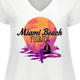 thumbnail image 4 of Inktastic Miami Beach Florida Vacation Sunset Women's Plus Size V-Neck T-Shirt, 4 of 5