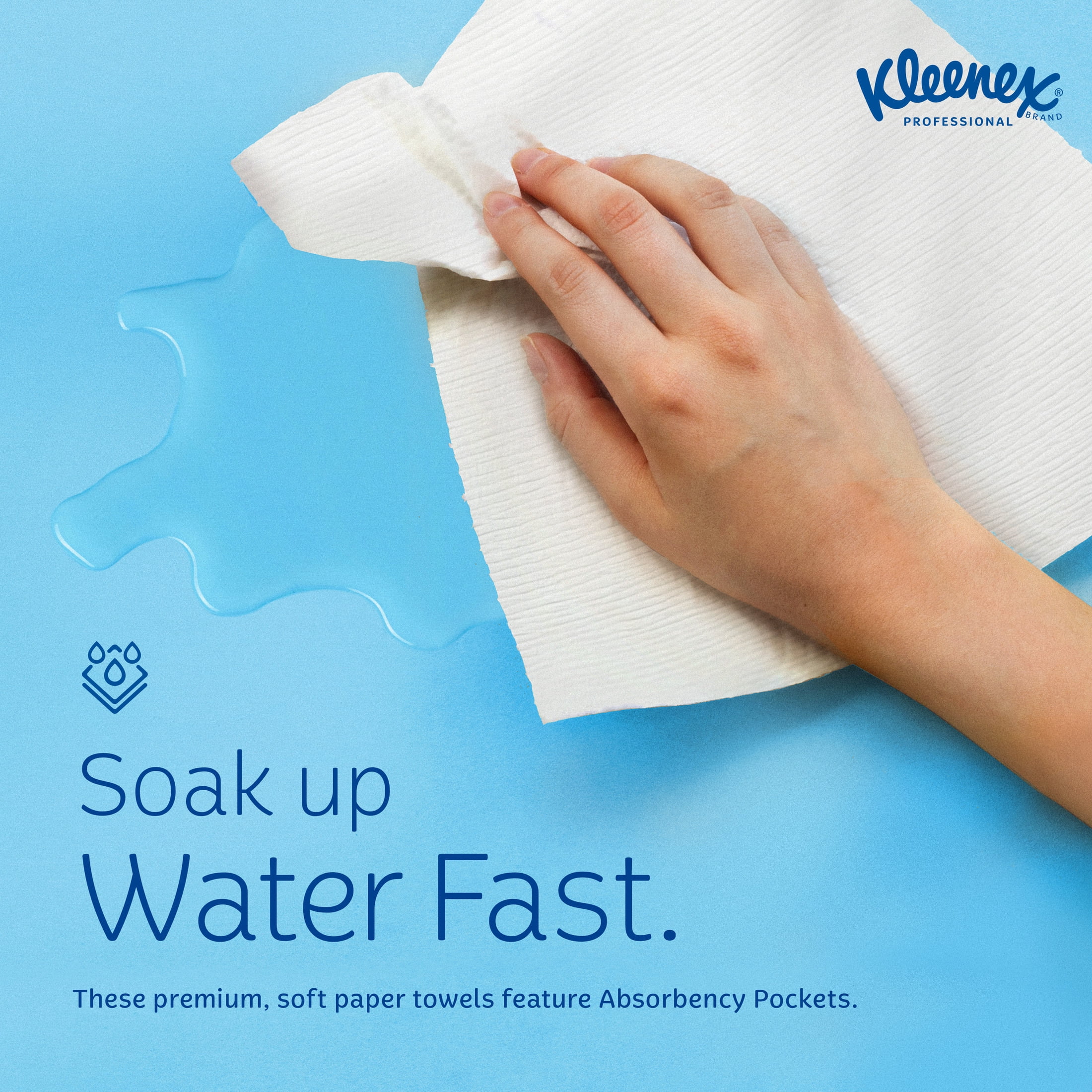Kleenex® Universal Hard Roll Paper Towels, Bulk (50606), Hardwound 1.75" Core, Premium Absorbency Pockets™, White, (600'/Roll, 6 Rolls/Case, 3,600'/Case)