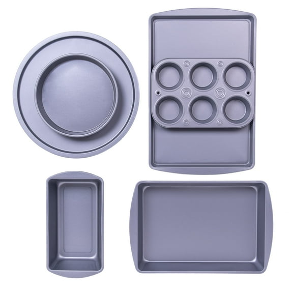 BakerEze 6-Piece Nonstick Bakeware Set, Muffin Cake & Pizza Pans