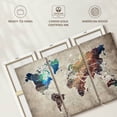 thumbnail image 6 of Elephant Stock Abalone World Map Wall Art - Horizontal Multi Panel Canvas - Living Room Wall Decor - Map Multi Panel - Beige And Brown Decor - 45" x 28", 6 of 8