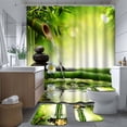 thumbnail image 2 of LALILO 4 Pcs Black Shower Curtain Sets with Rugs for Bathroom Decor,Stone Abstract Marble Shiny Art Bathroom Curtain Set with Mats, 2 of 6