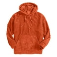 thumbnail image 2 of RXIRUCGD Men's Fall And Winter Solid Color Hooded Sweatshirt Fashion Loose Pullover, Orange, Size: L, 2 of 9