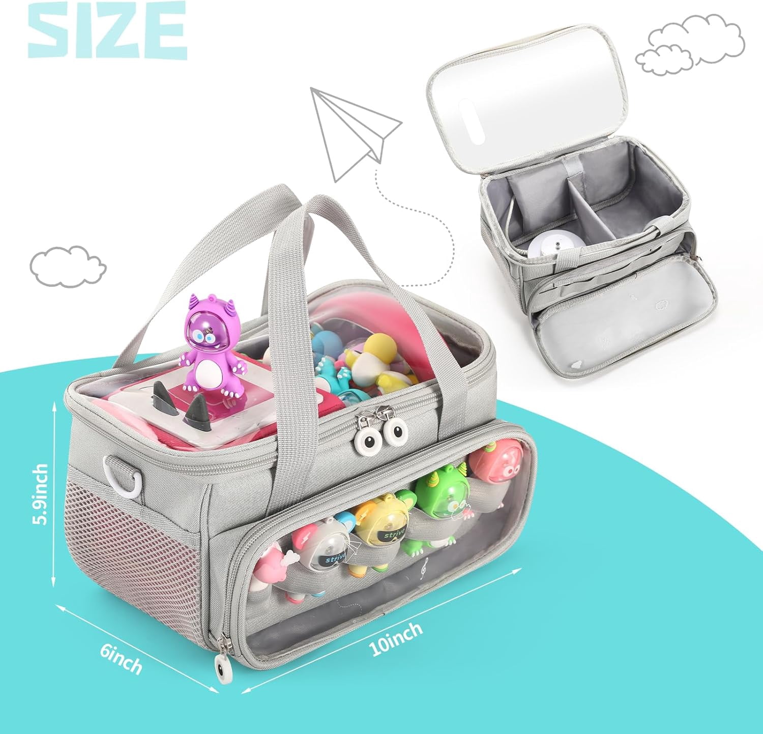 Carrying Case for Toniebox, Storage Carrier Bag for Tonie Characters with Shoulder Strap and Handle