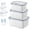 Blue-S+M+L, variant on KANOHENO Food Storage Box - Clear Plastic Berry Basket for Fridge w/ Removable Lid ,Ventilated Double-Layer Drainage Design,Fruit & Vegetable Storage Containers for Indoor/Outdoor Use