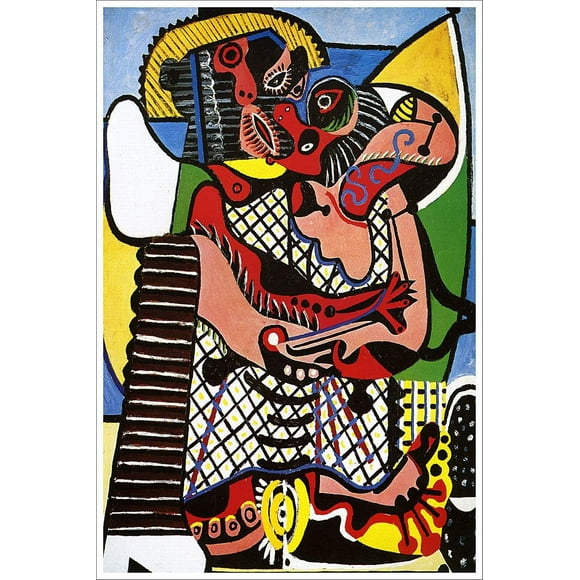 PHFZJYOU Artist Pablo Picasso of Le Baiser The kiss Poster frameless Painting Canvas Wall Posters Art Picture Print Modern Home Family Bedroom office Decor 8x12inch