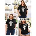 thumbnail image 5 of XCHQRTI Plus Size Women's Faith T Shirt Oversized Ladies Christian Tee Shirts Plus Graphic Clothing, 5 of 9