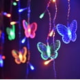 thumbnail image 3 of Cadena de luces de cortina alimentadas por USB, luces de mariposa, luces de hadas de 4,9 pies con control remoto para habitación interior y exterior (multicolor), 3 of 5