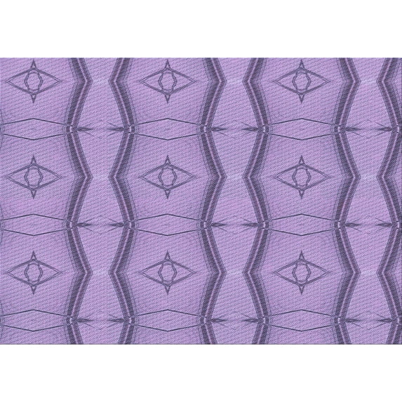 Ahgly Company Indoor Rectangle Patterned Bright Lilac Purple Area Rugs, 2' x 4'