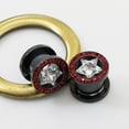 thumbnail image 6 of BodyJewelryOnline Pair of Ear Plugs Screw Fit with a Clear Cz Star Shape and Multiple Small Red Gems Men Women, 6 of 6