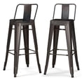 thumbnail image 1 of Simpli Home Rayne 30" Industrial Metal Bar Stool in Gun Metal Gray (Set of 2), 1 of 6