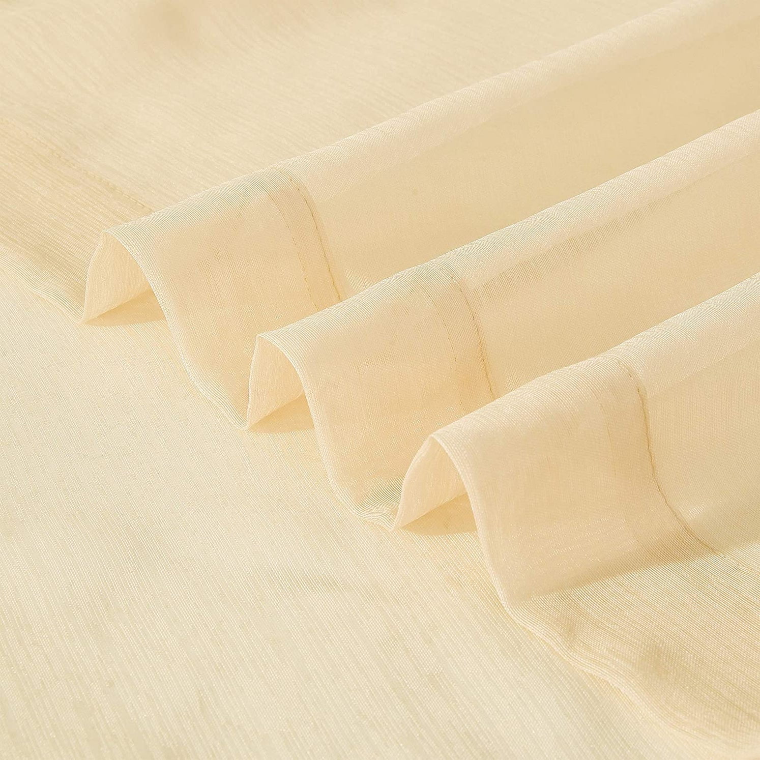 Dainty Home Malibu Textured Semi-Sheer Grommet Top Curtain Panel Pair, 108" x 84" In Beige