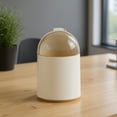thumbnail image 7 of Small Trash Can with Lid, Mini Trash Can for Bathroom, Office and Bedroom, Small Bathroom Garbage Can with Swing Top, Compact Waste Basket for Desk, Dorm & Home, Yellow - Xuniizn, 7 of 7