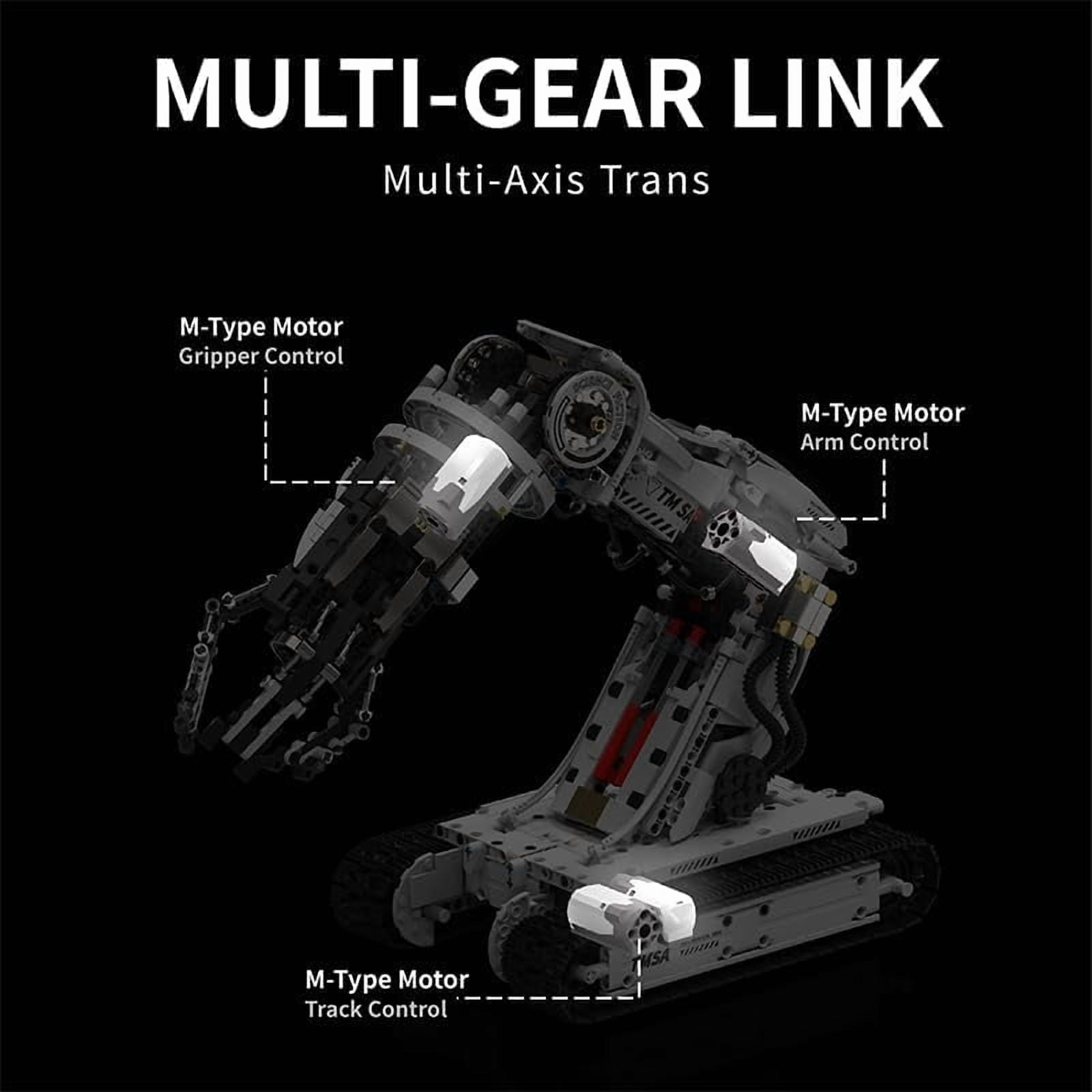 Technical Tracked Robot Arm Building Block Kits,STEM Educational Toys,Upgraded Version Remote & APP Controlled  Technical Robotic Arm Set for Adult(1468Pcs)
