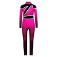 thumbnail image 3 of TiaoBug Girls Full Body Unitard Long Sleeve Gymnastics Leotard Rhinestones Patchwork Ballet Dance Costume Hot Pink 10, 3 of 5
