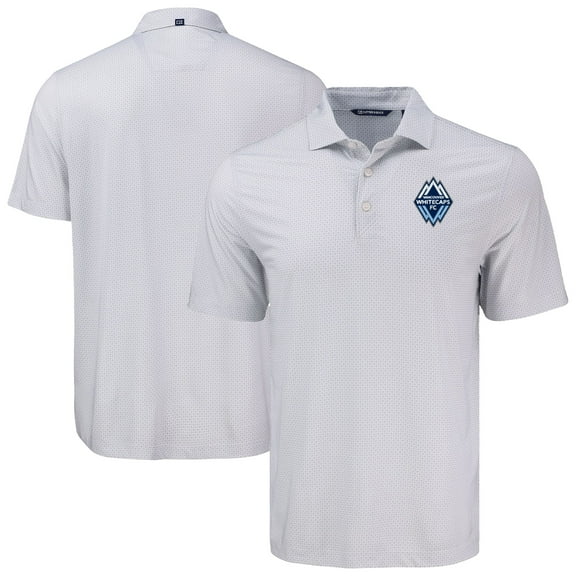 Men's-Cutter & Buck  Gray Vancouver Whitecaps FC Pike Eco Diamond Dot Print Recycled Polo