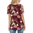 thumbnail image 6 of ANYJOIN Womens Summer T Shirts Strappy Short Sleeve Tunic Tops Strappy Cold Shoulder Blouse, 6 of 6