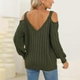 thumbnail image 6 of hotojiny Oversized Sweaters for Women Deep V Neck Long Sleeve Knit Cold Shoulder Sweater Loose Tunic Pullover Tops, 6 of 7