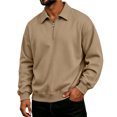 Yifymode Mens Half Zip Pullover Sweatshirts Casual Polo Collar Top ...