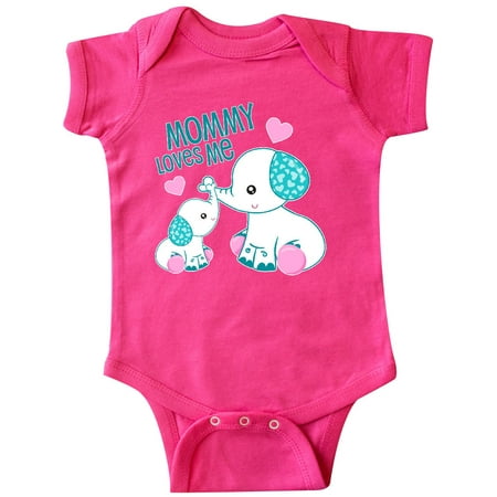 

Inktastic Mommy Loves Me-cute elephants Gift Baby Boy or Baby Girl Bodysuit