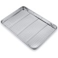thumbnail image 1 of Bandeja para horno con rejilla de enfriamiento, acero inoxidable Bandeja para horno rectangular Bandeja para horno y rejilla de enfriamiento para hornear Bandeja para hornear de 40,5 * 30,5 * 2,5 cm, 1 of 1