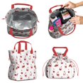 thumbnail image 2 of White Christmas Santa Pattern Drawstring Lunch Bag Women - Drawstring Lunch Bag Insulated for Work Office - Stain-Resistant Large Lunchbags for Women with Multi-Pockets, 2 of 6
