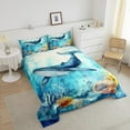 thumbnail image 4 of Erosebridal Ensemble de Literie Baleine Océan pour Tout-Petit, Insert de Couette Animal Marin, Réversible 2 Pcs, 4 of 7