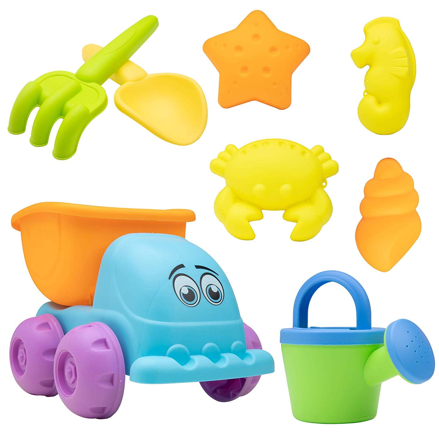 USA Toyz Beach Toys for Toddlers 8pk Sandbox Toys for Kids with Dump