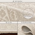 thumbnail image 7 of KUETH 9X12 Machine Washable Area Rug, Low Pile Non-Slip Backing Carpet for Living Room and Bedroom, Pet-Friendly Vintage Floral Medallion Rug, Beige, 7 of 7