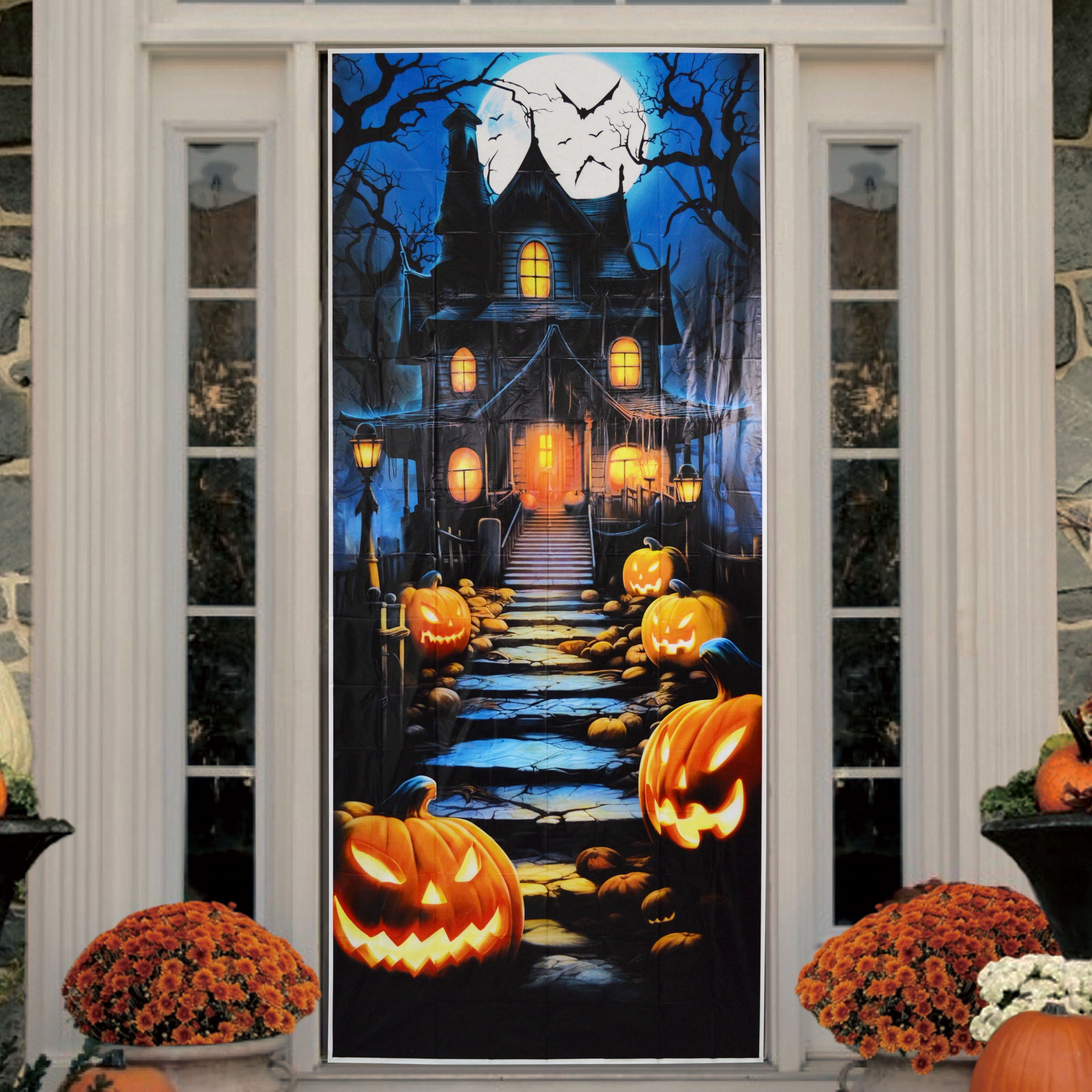 Haunted House Door Cover Decoration, Multicolor, 30" x 72", Halloween by Way To Celebrate