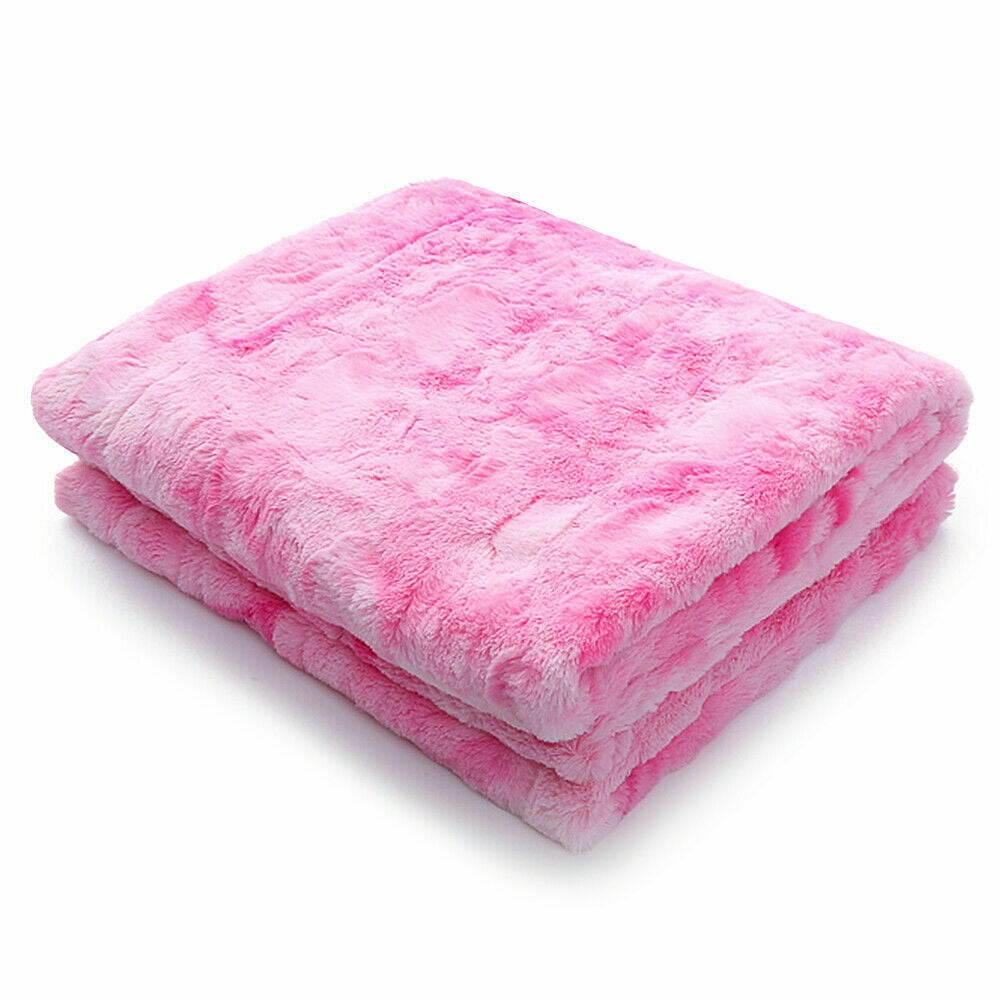 Faux Fur Throw Blanket, Tiedye Fluffy Super Soft Furry Decorative Comfy Shaggy Throws and