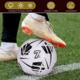 thumbnail image 2 of QualitChoice Waterproof Durable PU Soccer Ball Size 5 Machine-Stitched Unique Appearance Football Training Match black, 2 of 6
