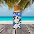 thumbnail image 3 of Carolines Treasures SS4630MUK Dalmatian Winter Snowflakes Holiday Ultra Hugger for slim cans Slim Can multicolor, 3 of 6