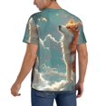 thumbnail image 2 of Goofa Starry Sky Cloud Fox Pattern Mens Golf Shirt Baseball T-shirt Moisture Wicking Dry Fit Performance Sport Short Sleeve Striped Golf Polo Shirts-Medium, 2 of 7