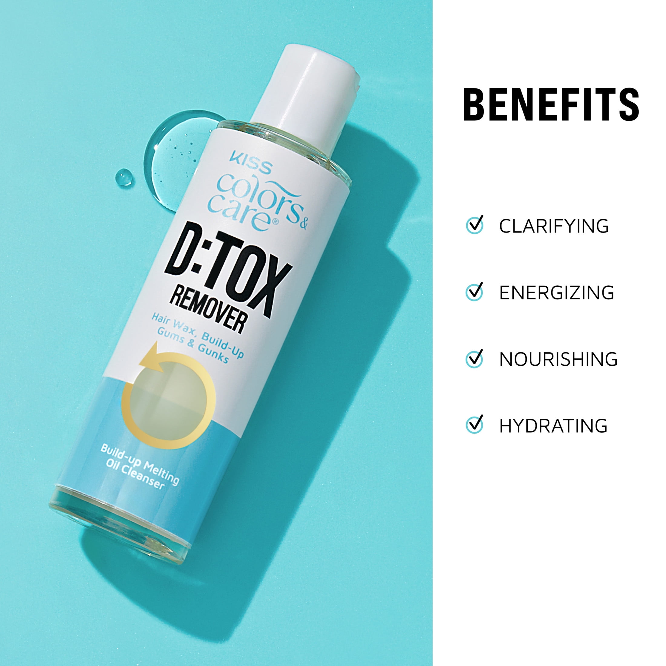 Kiss Colors & Care D:TOX Hair Detox Remover, Build-Up Melting Oil