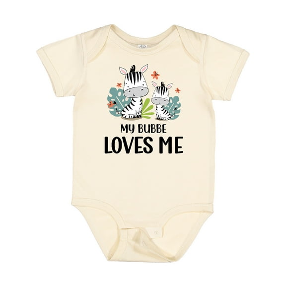Inktastic Zebra My Bubbe Loves Me Boys or Girls Baby Bodysuit