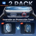thumbnail image 2 of Yanonmyfd 2 Unidades Funda para Apple Apple Watch Series 9 (2023) Series 8/7 41mm con Protector de Pantalla, Completa Vidrio Templado Protectora, [Resistente a Rasguños] iWatch Cover - Transparente, 2 of 23