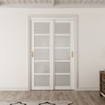thumbnail image 2 of 48" x 80" Height Forested Glass Sliding Door Kit - 5-Lite Design for Closet Door Hardware kit including, Golden Handles, 2 of 7