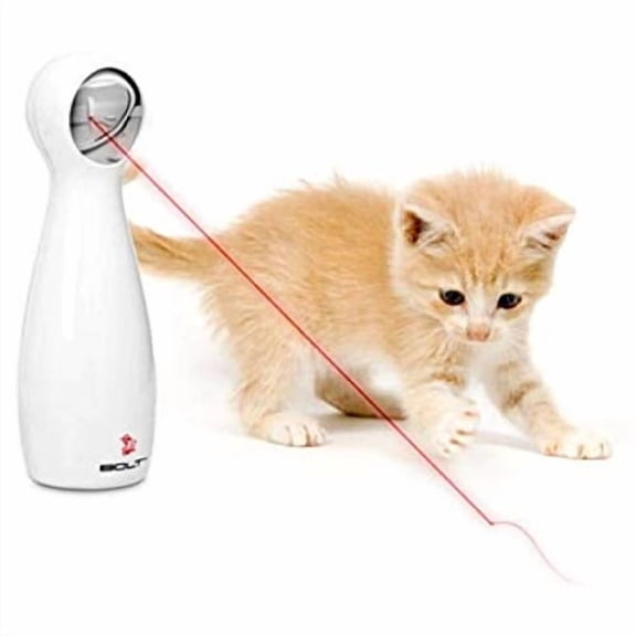 Automatic Laser Light Cat Toy - Interactive Laser Toy - Encourages Exercise - Hands Free or Manual Play - Adjustable Mirror - Battery Operated - Safe for Cats