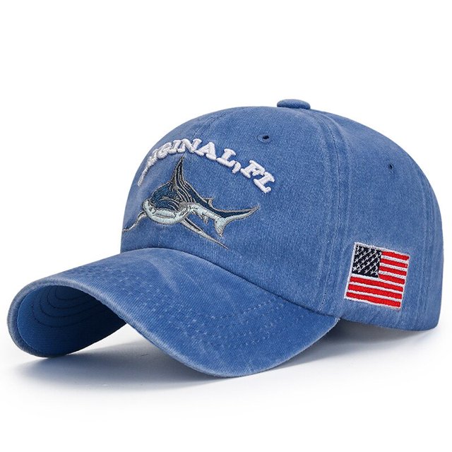 D & T-gorra de béisbol de algodón para hombre y mujer, gorro ajustable con decoración de tiburón, estilo vaquero Punk, protección solar, 2022