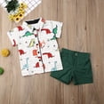thumbnail image 5 of 2Pcs Summer Newborn Kids Baby Boy Cartoon Dinosaur print Tops Shorts  Suit 1-6 Years, 5 of 6