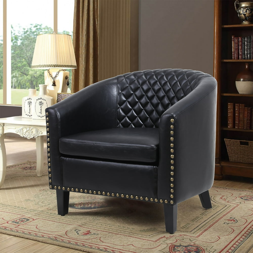 Romacci COOLMORE accent Barrel chair living room chair with nailheads