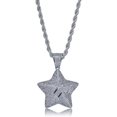 thumbnail image 1 of GHSDFBB Collier Pendentif Étoilé en Forme de Grappe de CZ Simulé pour Hommes et Femmes, Cadeaux de Mode, 1 of 6