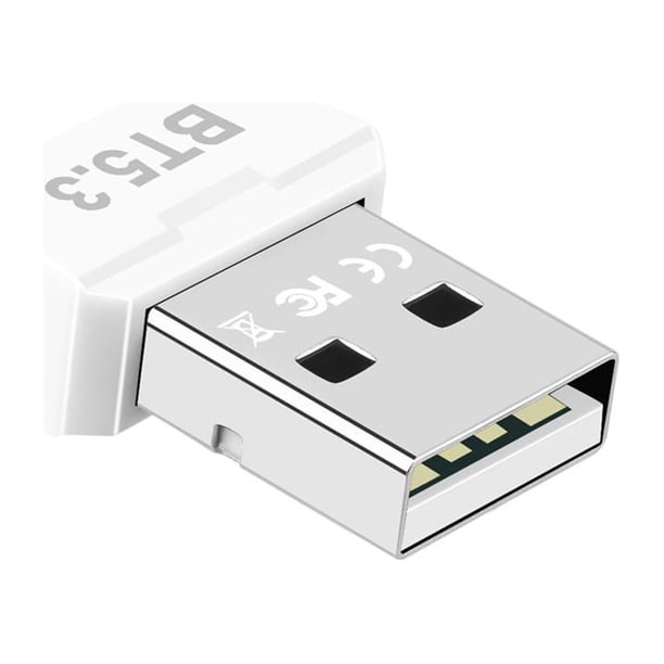 Adaptador USB inalámbrico Transmisor receptor de audio 5.3 compatible con Bluetooth (Blanco)