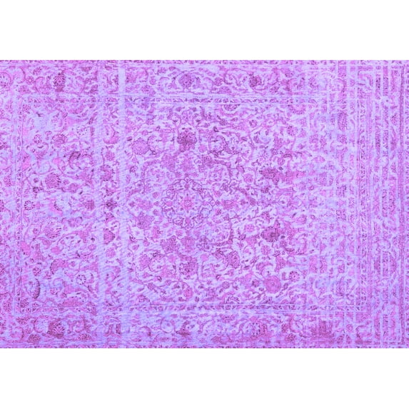 Ahgly Company Indoor Rectangle Abstract Purple Contemporary Area Rugs, 6' x 9'