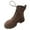 Brown, variant on Xfvqtps Womens Martin Boots Lace up Chunky Sole Flatform Low Heel Ankle Boots with Side Zipper Black