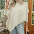 thumbnail image 3 of Vedolay Sweaters Women's Crew Neck Long Sleeve Pullover Sweater Casual Loose Fall Tops,Beige One Size, 3 of 4
