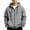 Gray, variant on Casual Hooded Jackets for Men Zip Up Long Sleeve Solid Color Going Out Jacket