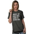 thumbnail image 4 of Wake Up Hug Dog Good Day Doggy Owner Plus Size Crewneck Graphic Tee Shirt Brisco Brands 2X, 4 of 5