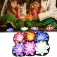 thumbnail image 1 of 6 Pcs Decoration Floating With Lights Plastic Flower Plastic Flower Artificial Traditional Indian Decor For Puja Home Party Decoration, 1 of 9