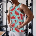 thumbnail image 5 of Lsque Watermelon Pattern Mens Tank Tops Muscle Athletic Quick Dry Sleeveless Workout Fitness T Shirts Beach Tank Top, Loose-fit Sleeveless Shirt for Men-Large, 5 of 7